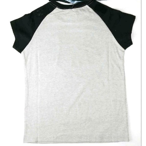 BATMAN Girls XL Shirt Top New With Cape Glitter Grey Black Yellow DC Comics - Picture 4 of 7